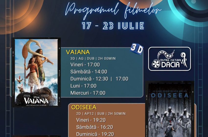  Programul filmelor la Cinema Dacia din Bistrița, în perioada 17-23 iulie 2026