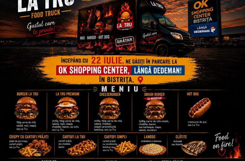  Burgeri și hot dog de la La TRU, de acum la OK Shopping Center din Bistrița
