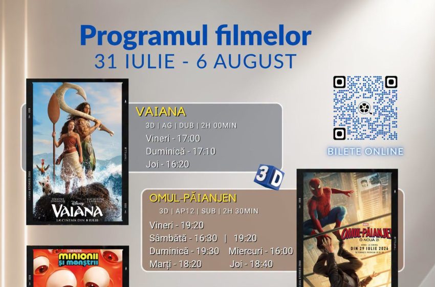  Programul filmelor la Cinema Dacia din Bistrița, în perioada 31 iulie -6 august 2026