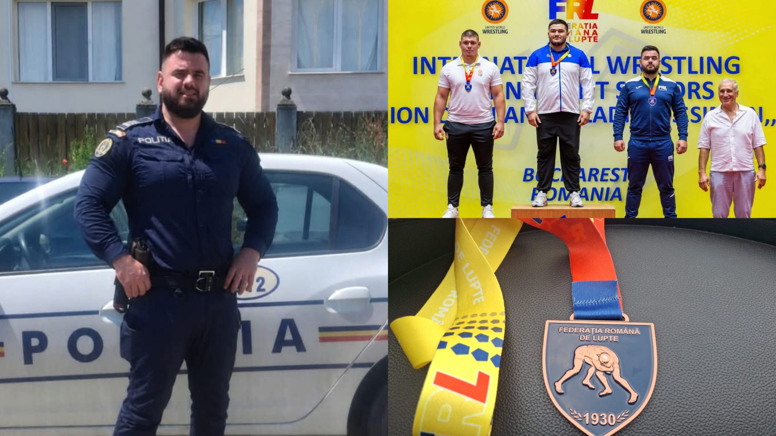  Polițist din Bistrița-Năsăud, medaliat cu bronz la un important turneu internațional de lupte. FOTO