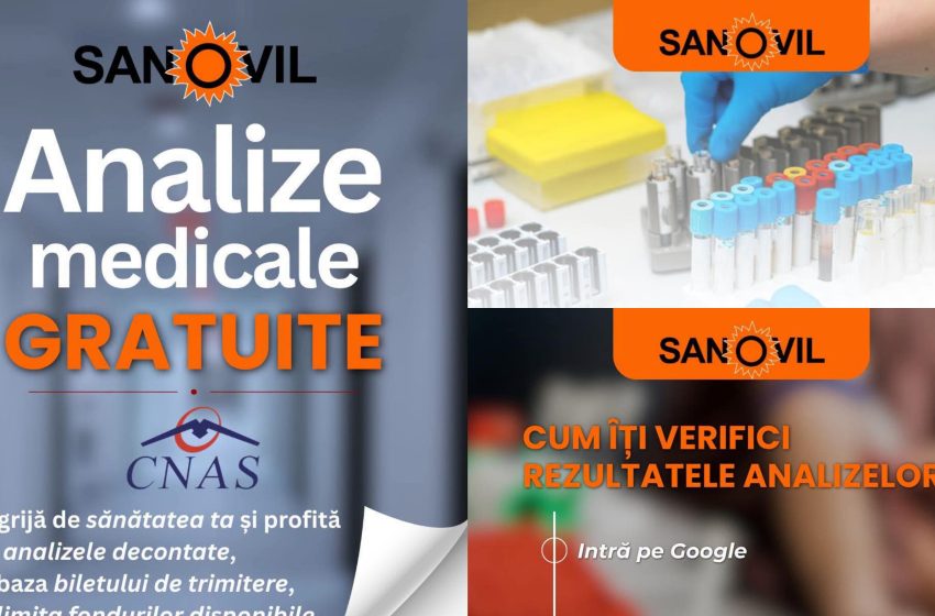  Ai grijă de sănătatea ta! Analize medicale decontate prin CNAS la Sanovil Bistrița