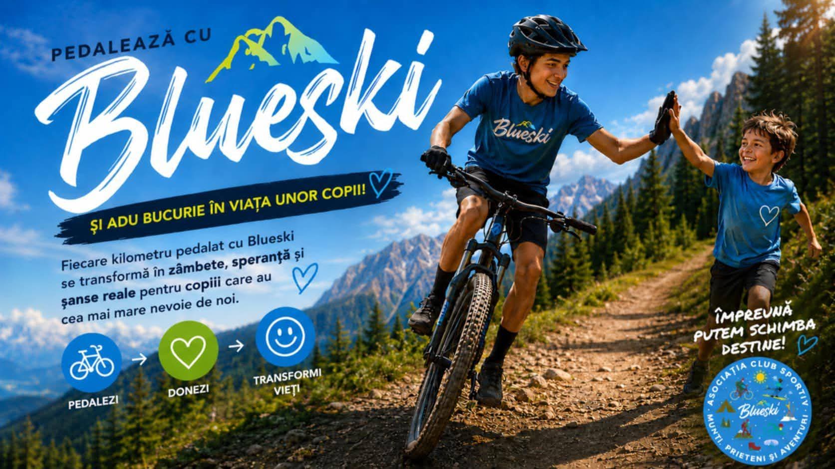  „Pedalează cu Blueski și adu bucurie în viața unor copii!” – proiect caritabil lansat la Bistrița