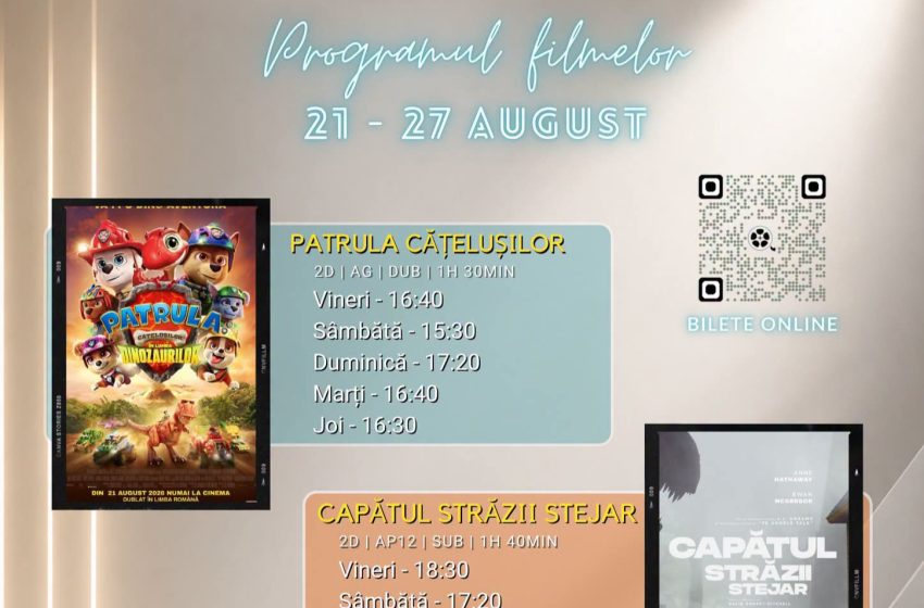  Programul filmelor la Cinema Dacia din Bistrița, în perioada 21-27 august 2026