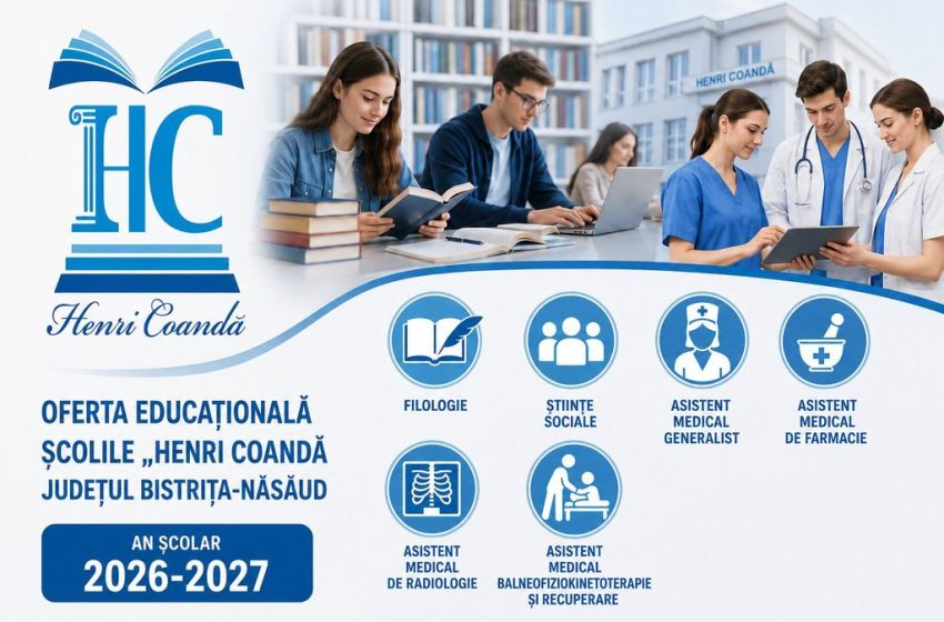  Oferta educațională 2026–2027 la școlile „Henri Coandă” din Bistrița-Năsăud. Sute de locuri disponibile