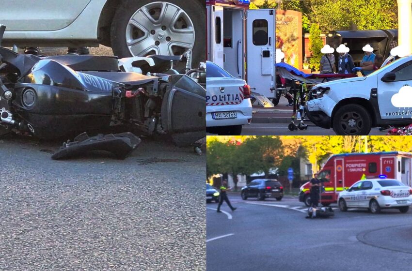  Motociclistă de 26 de ani, rănită pe Bulevardul Decebal din Bistrița