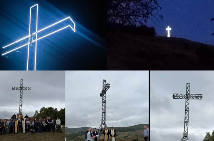  Crucea de la Nețeni, sfințită în prezența comunității. Un simbol ridicat de o mână de oameni pentru generațiile viitoare. FOTO