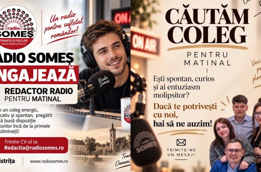  Radio Someș angajează redactor radio pentru emisiunea matinală