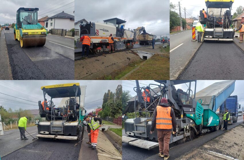  Reparații asfaltice pe DN 17, în Bistrița-Năsăud. Șoferii, atenționați să circule cu prudență. FOTO