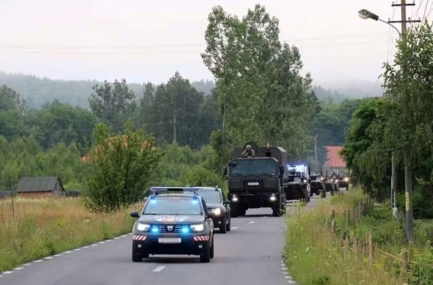  Activități de instruire militară în Bistrița-Năsăud. Tehnică militară, în deplasare pe drumurile publice