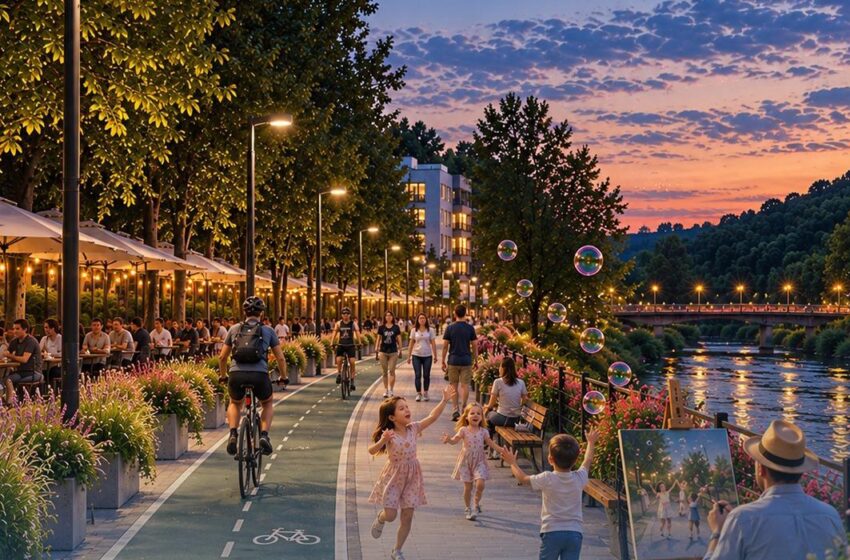  Promenada de-a lungul râului Bistrița, spațiu pentru mobilitate, activități în aer liber și comunitate
