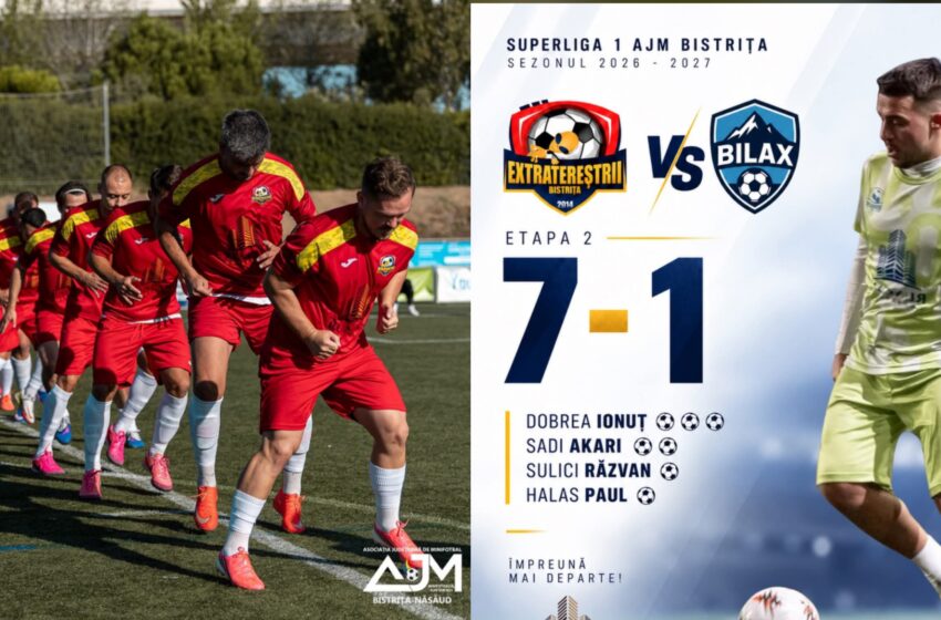  Extratereștrii Bistrița,spectacol de goluri în Superliga de minifotbal! Campionii au făcut scor cu Bilax