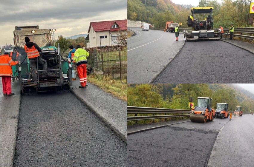  Drumarii toarnă asfalt pe DN 17, în Bistrița-Năsăud. Șoferii, sfătuiți să circule cu prudență