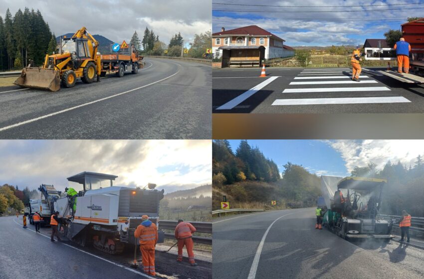  Lucrări de întreținere pe DN 17, în Bistrița-Năsăud. Drumarii pregătesc șoseaua pentru sezonul rece. FOTO