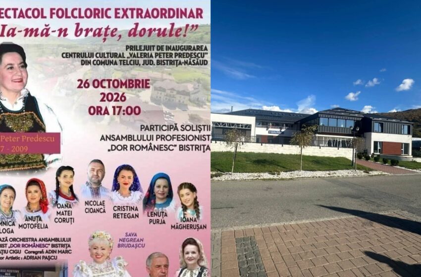  Spectacol folcloric de excepție la Telciu, cu ocazia inaugurării Centrului Cultural „Valeria Peter Predescu”