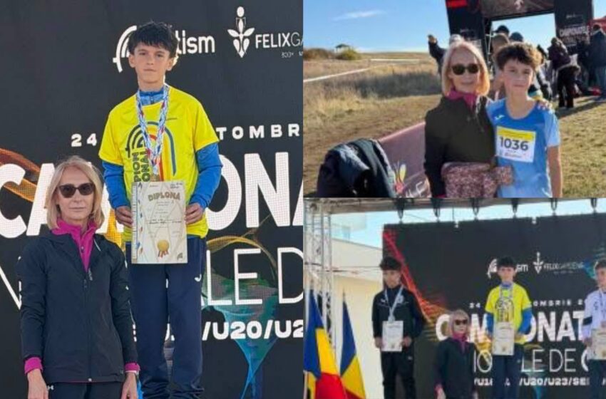  Mateo Pop, de la CSM Bistrița, campion național la cros U14! FOTO