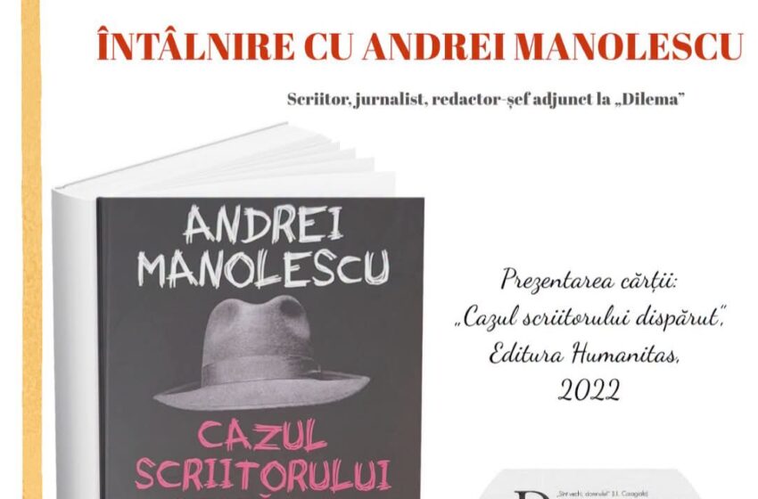  Întâlnire cu Andrei Manolescu, scriitor și jurnalist, la Casa Colecțiilor din Bistrița