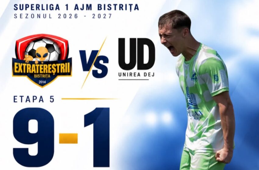  Extratereștrii Bistrița, victorie categorică în Superliga de Minifotbal! Scor de tenis cu Unirea Dej